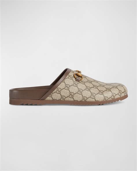 river leather horsebit slippers gucci|women's gg supreme horsebit slipper.